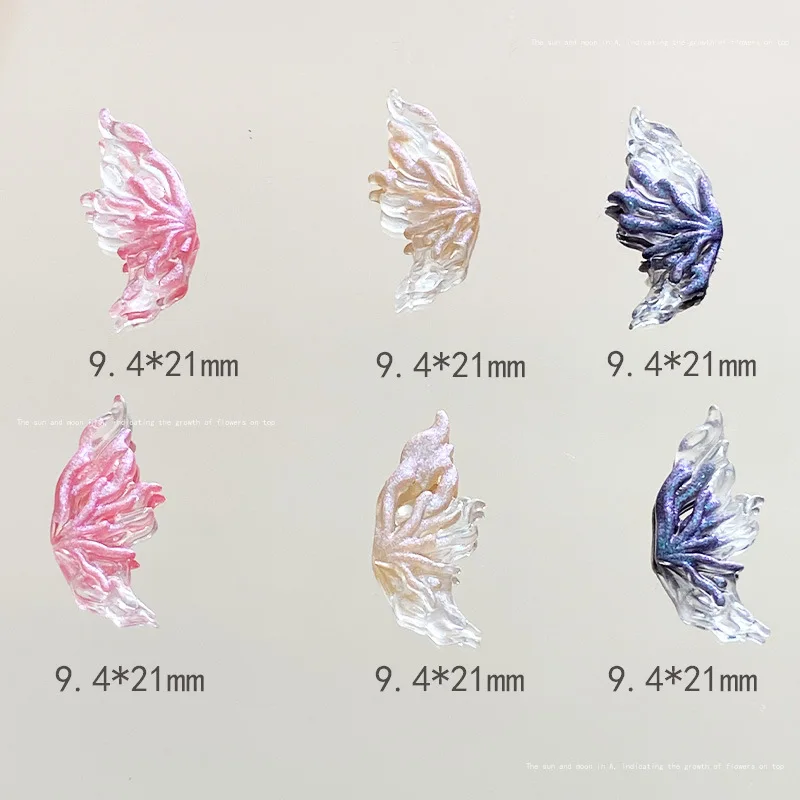 20pcs French Half Face Butterfly Nail Charms Bulk Cute Pink Left Right Butterfly Nail Art Accessories Kawaii Manicure Decoration