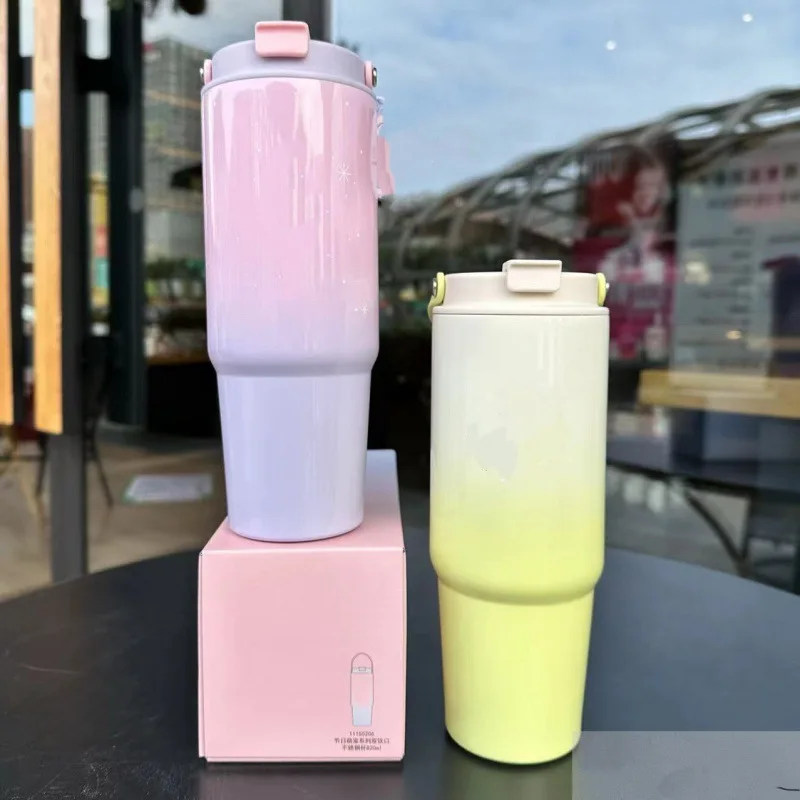 Star dads same Cup 2023 new colorful summer series water cup straw Cup portable cup vacuum cup Tumbler stainless steel Baymax