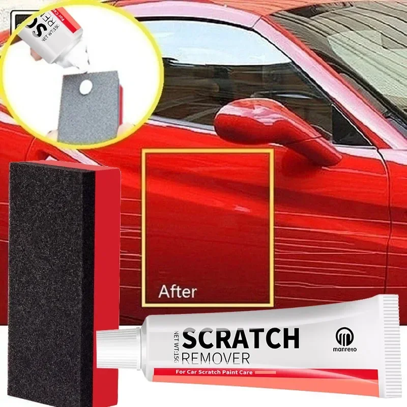 Car Scratch Remover Kit com Esponja, Revestimento Paint Repair Paste, Creme De Polimento De Automóvel, Car Scratches Repair Acessórios