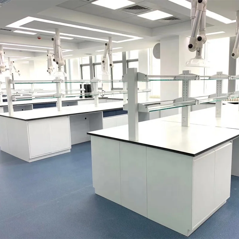 أثاث مختبر عالي الجودة، طاولة مركزية من الفولاذ، مقعد جزيرة مختبر مقاوم للأحماض ومضاد للتآكل #3