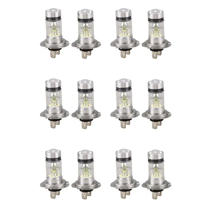 

Пара светодиодных ламп Ingenious-6 H7 высокой мощности, 100 Вт, 20 светодиодов, для автомобильных противотуманных фар и фар головного света, 6000K, белый свет