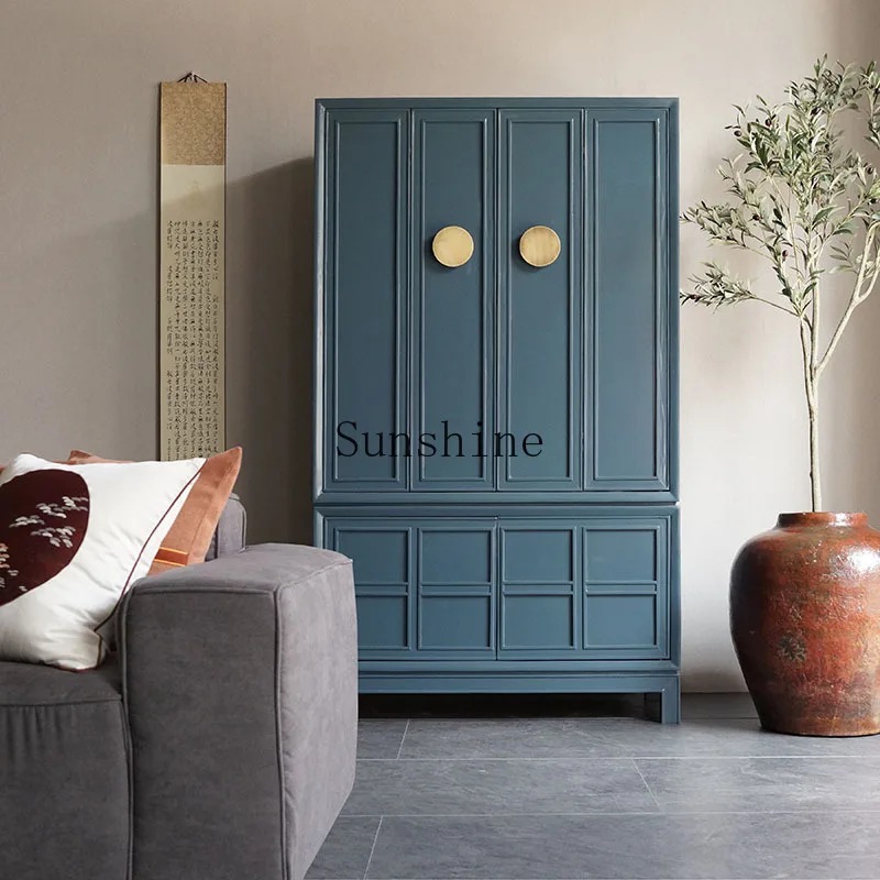 

Chinese custom solid wood high dining side cabinet integrated wall storage cabinet