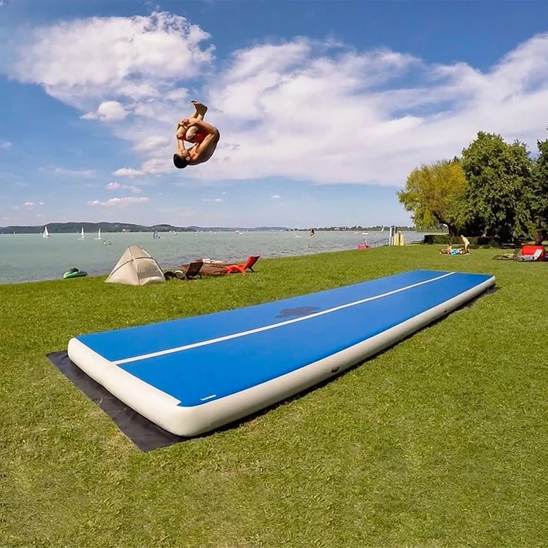 Estera inflable de PVC para gimnasia, 4x2m, multifunción, suelo de Yoga al aire libre, pistas de aire, estera de gimnasio de agua para deportes al aire libre