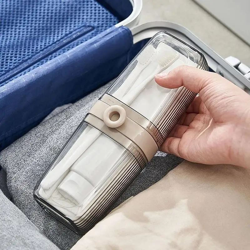 1Pcs Toothbrush Containers Transparent Portable Toothbrush Toothpaste Case Family Travel Outdoor Business Trip Acessories