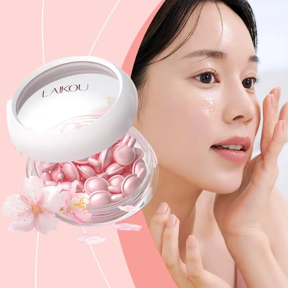 30 Capsules Laikou Disposable Capsules Sakura Moisturizing Face Serum Brightening Firming Care Serum Skin Cosmetics V9s4