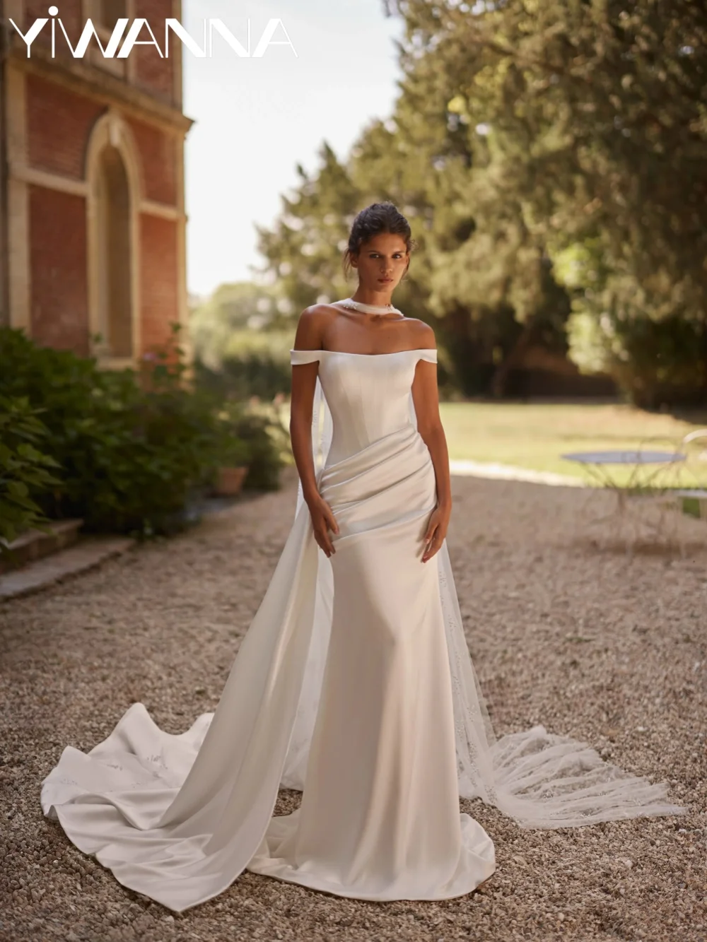 

Pleated Satin Mermaid Wedding Dress With Train Dreamy Off Shoulder Long Bridal Gown 2026 Customized Strapless Dresses For Bride