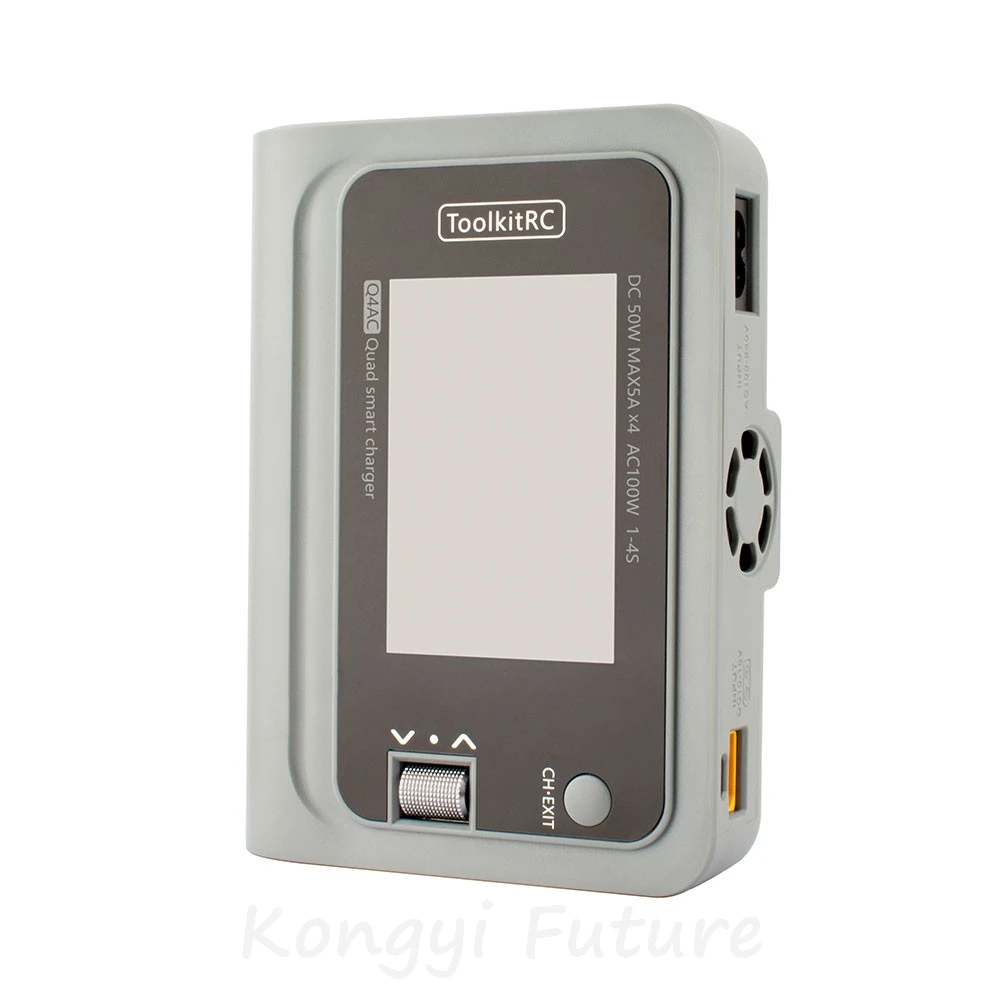 

Зарядное устройство ToolkitRC Q4AC с 4 портами, 4x50W, 5A, IPS-дисплей, XT60