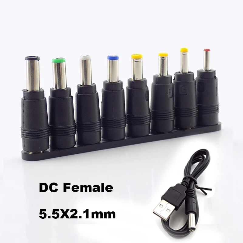 USB 2.0 Type A Male to DC Power Adapter Charger Conversion 5.5X2.1mm Jack Plug Connector For PC Notebook Laptop A7