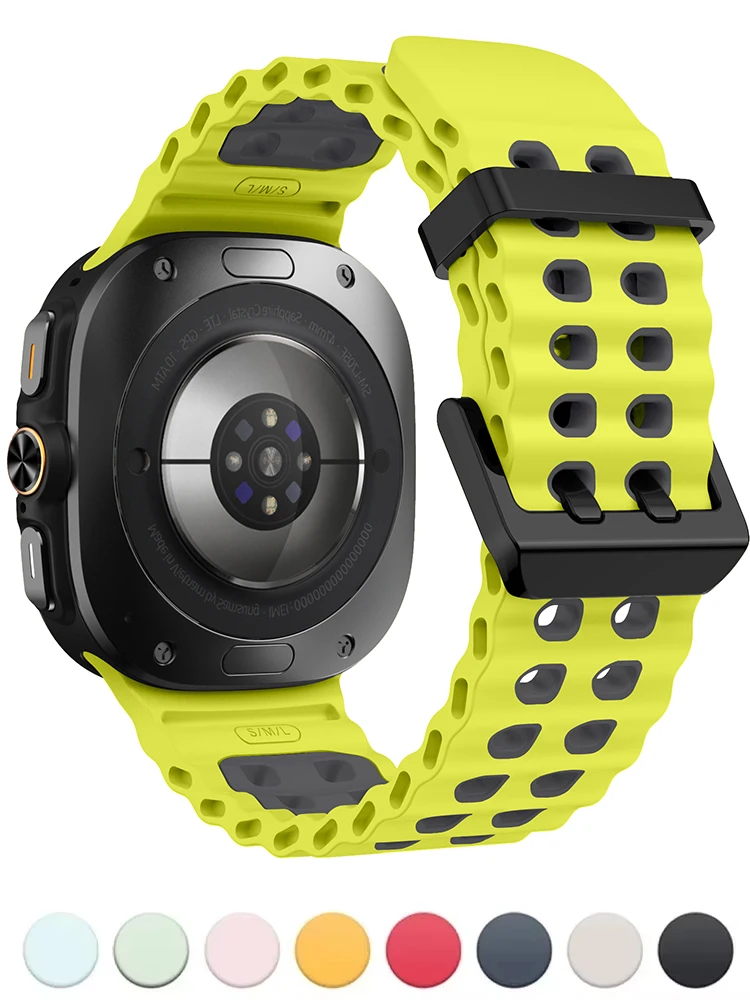 لينة حلقة سيليكون سوار لساعة سامسونج جالاكسي 7 الترا 47 مللي متر الرياضة الرجال حزام للساعة ULTRA7 47 مللي متر لا فجوات منحني نهاية الفرقة