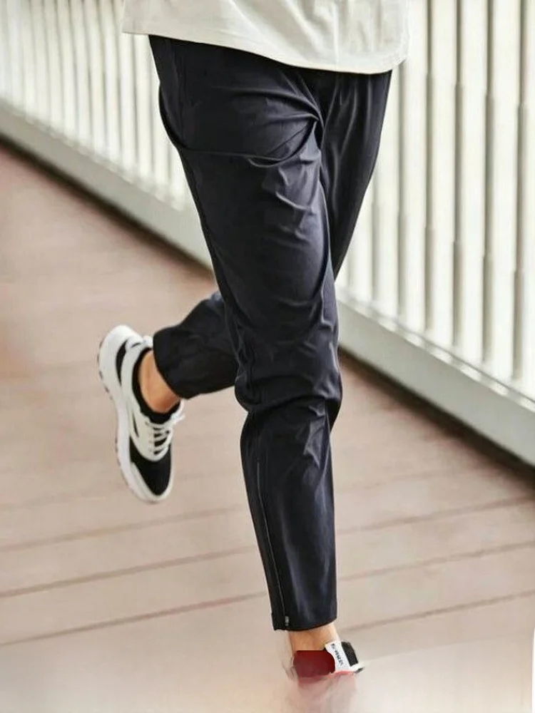 

3D Tailored Quick Dry Breathable Men's Summer Outdoor Running Fitness Casual Pants Nylon Spandex mid Waist Zipper Fly
