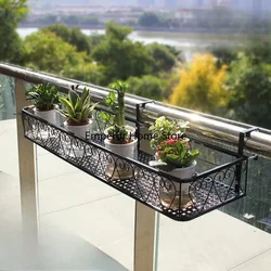 Flower Rack Storage Balcony Hanging Guardrail Window Flower Pot Rack Iron Flower Stand Plant Shelving Подставка Под Цветы 선반 진열장