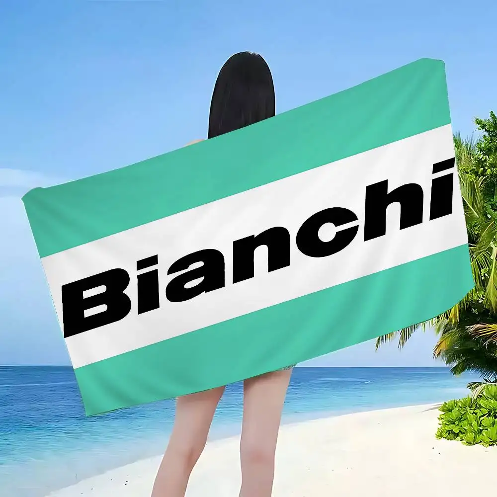 B-Bianchi Bike Logo Beach Towel Colorful Bath Towels for Girl Microfiber Quick Dry Custom Sand Free Beach Yoga Spa Gym Pool