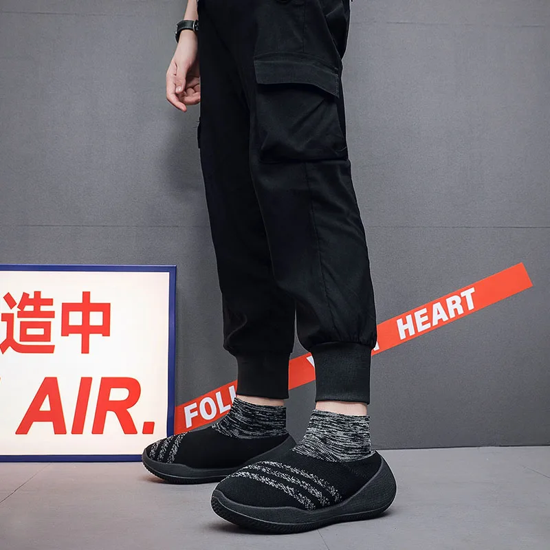 2025 Trendy Man Flats Slip On Casual Sock Shoes For Men Designer Fashion High Top Breathable Sneakers Lightweight Zapatos Hombre