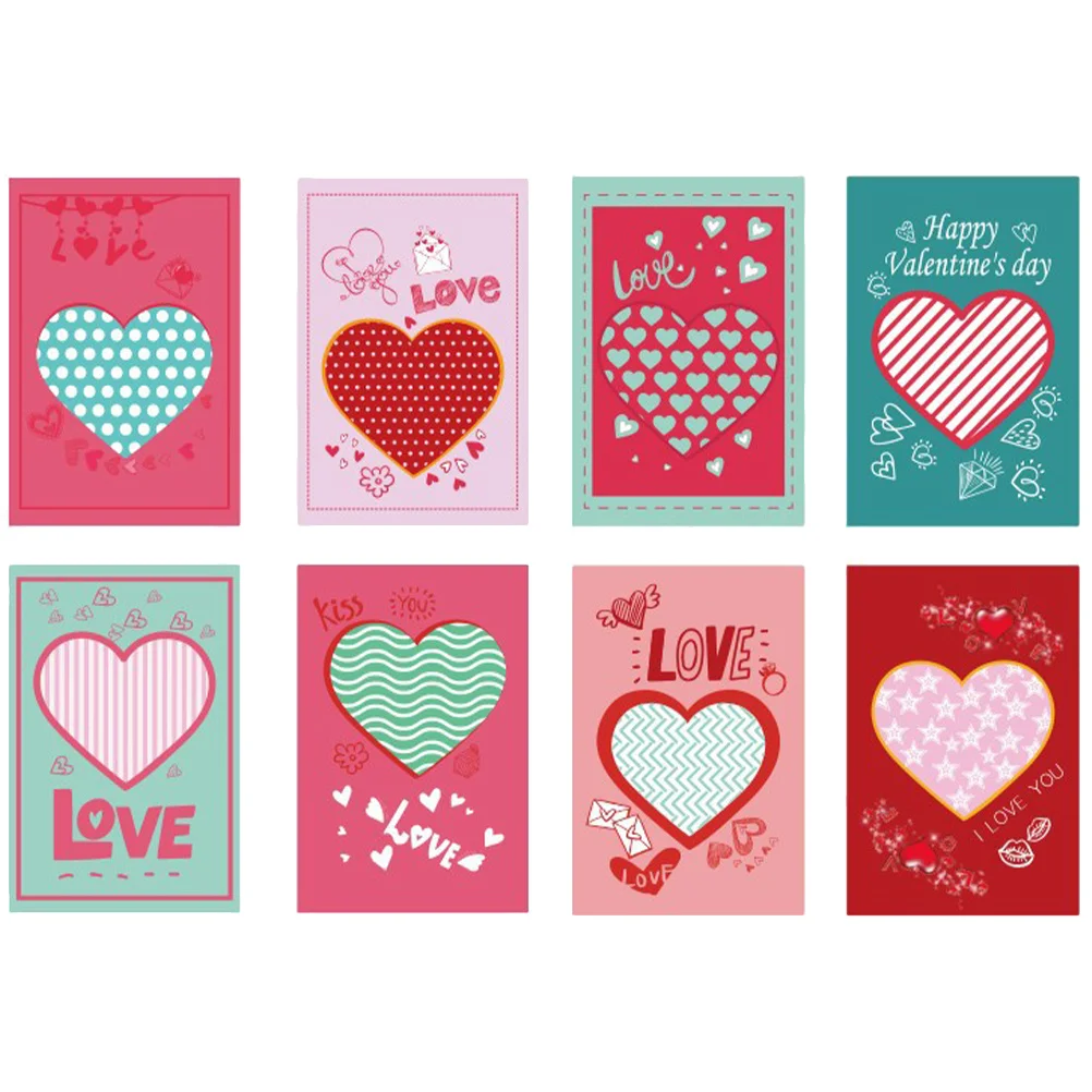 40 Sheets Heart Greeting Cards Valentine Printing Paper Eco-Friendly Love Wishes Romantic Holiday Blessing Party Invitation