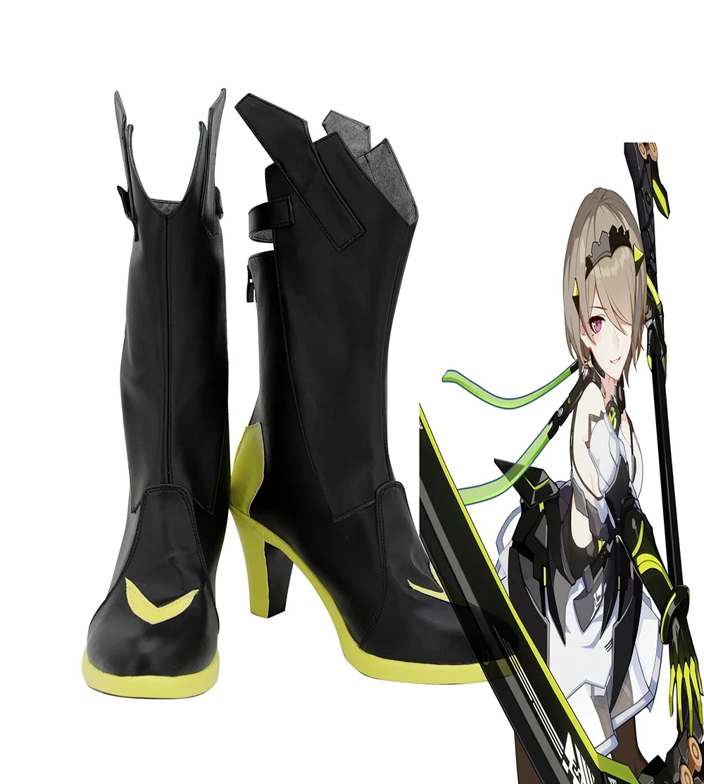 

Honkai impact 3rd Rita Rossweisse Cosplay Boots High Heel Black Shoes Custom Made for Boys and Girls