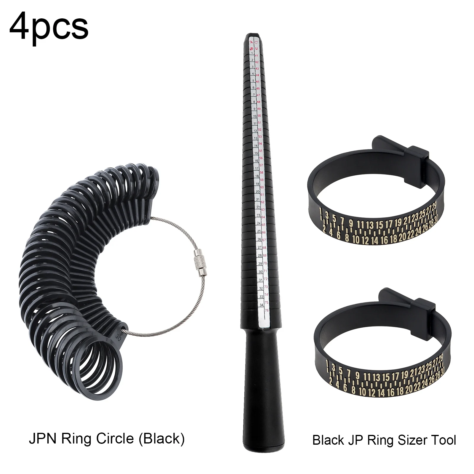 4pcs/set JPN Ring Circle Four Yard Ring Stick Sizer Measuring Tool for Jewelry Making Finger Reusable Ring Shaper Repair Tool