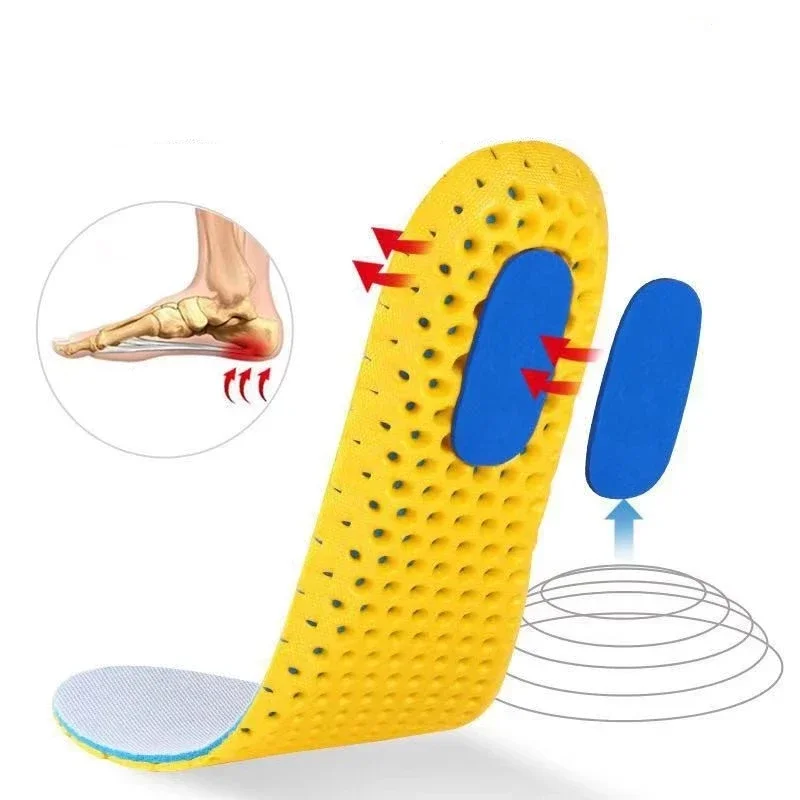 1 Pair Memory Foam Insoles for Shoes Sole Mesh HI-POLY Deodorant Breathable Cushion Running Insoles Man Women Orthopedic Pad