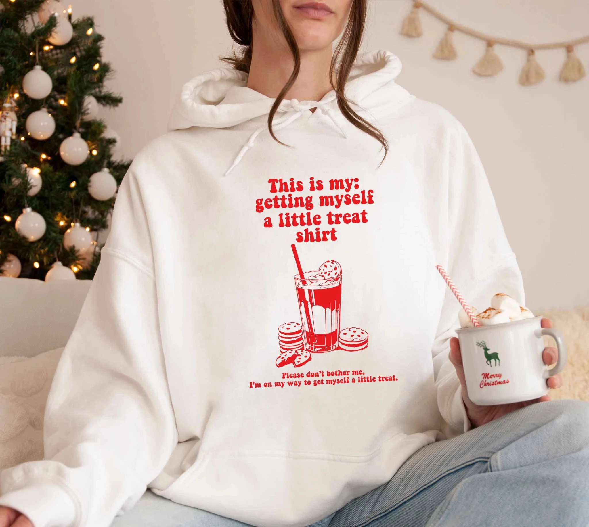 

This Is My Getting Myself A Little Treat Hoodie Women Long Sleeve Sweatshirt Pullover Tops Unisex Autumn and Winter Clothing