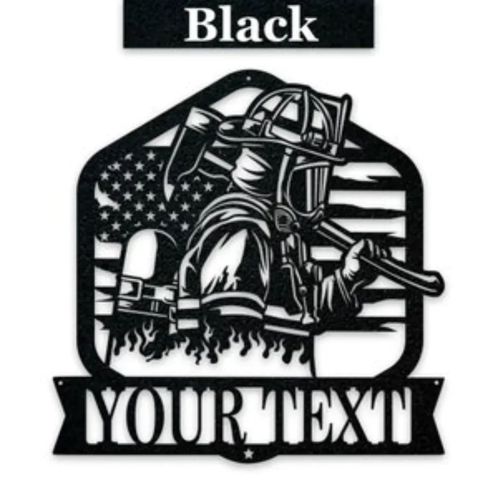 Print On Demand-gepersonaliseerd brandweerman monogram teken als metalen decor voor brandweerman cadeau Firewoman waarderingsafdeling Laser C