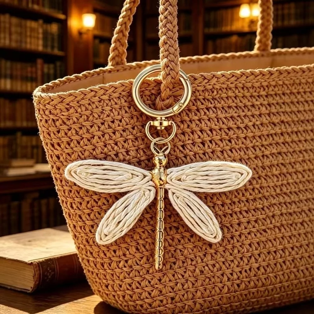 Hand Woven Dragonfly Keychain Bohemian Style Dragonfly Shaped Dragonfly Pendant Lightweight Dragonfly Bag Charm