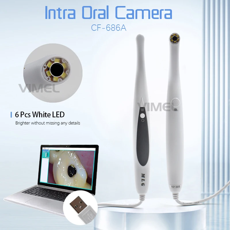 HD 8.0Mega Pixels High Definition USB Dental Intraoral Camera with  6PCS White LEDs for windows system computer