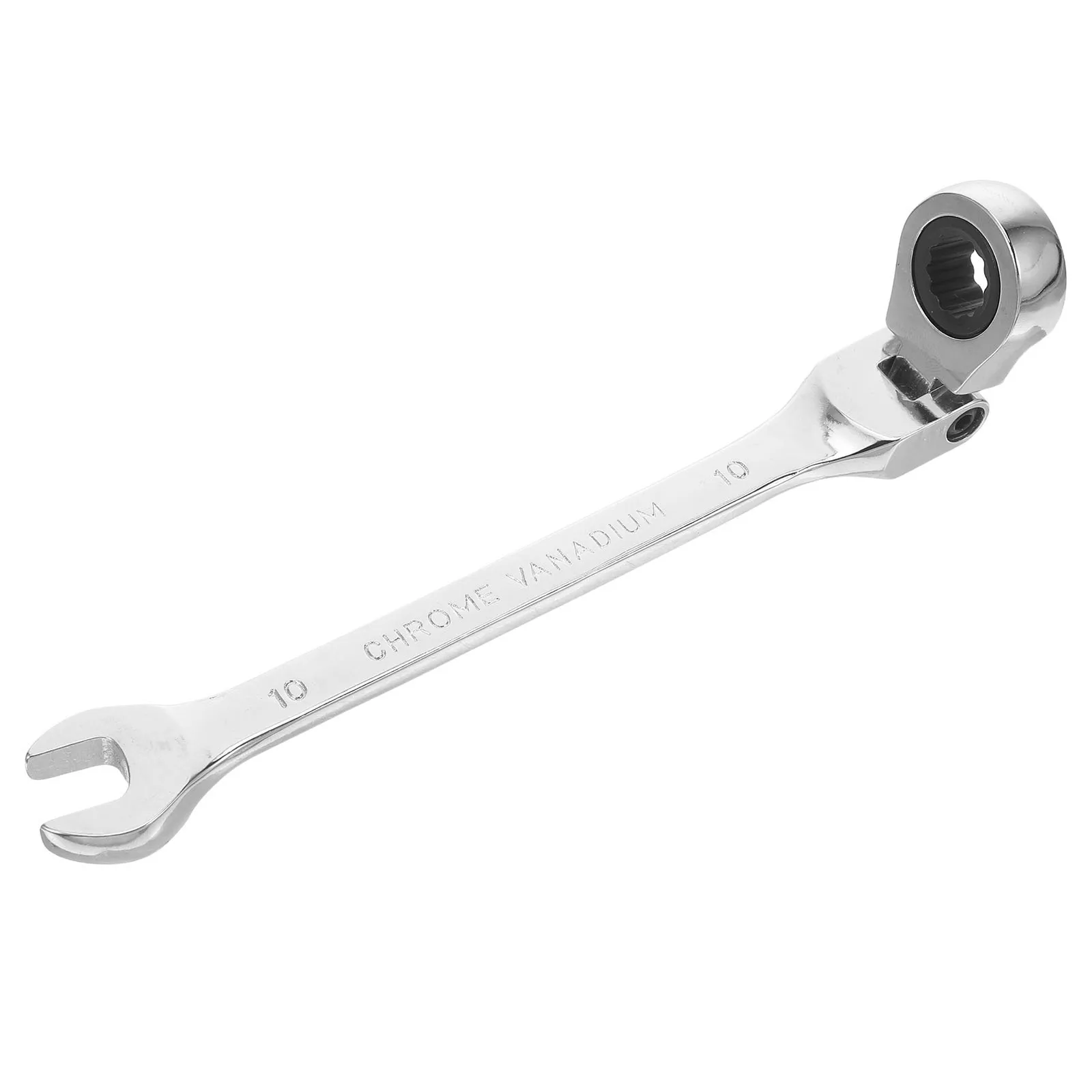 

10mm Wrench Spanner Plum Blossom Movable Head Ratchet Flexible Home Factory Use 45 48 Vanadium Steel 160mm Silver