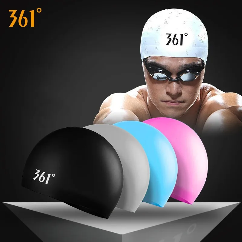 361 ° Volwassenen Waterdichte Flexibele Siliconen Oor Lange Haar Bescherming Surfen Badmuts Plus Size Duiken Hoed Water Sport Baden cap