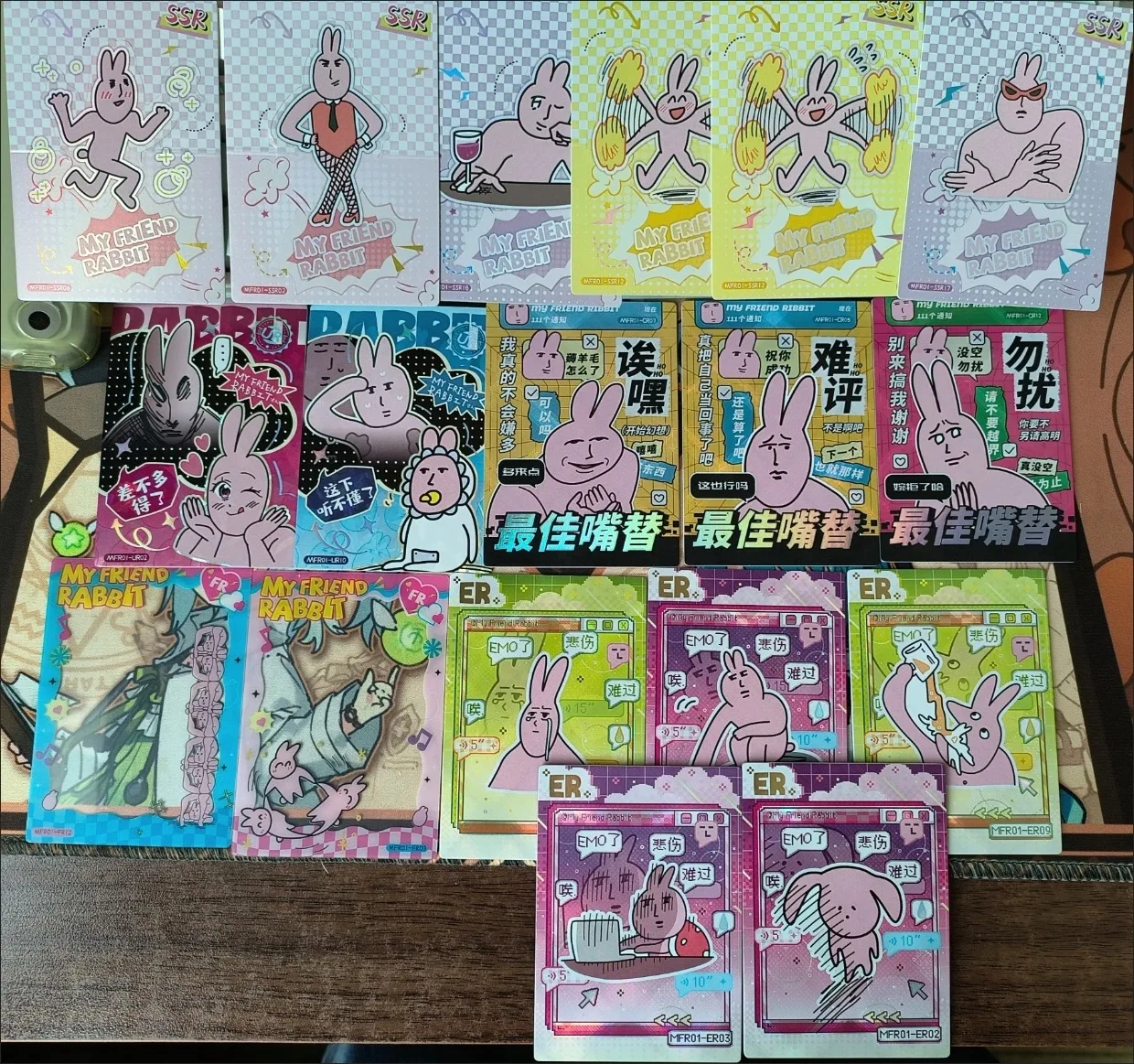 Card.Fun Authentic Anime Pink Rabbit Collection Card Blind Box Collectible Trading Cards Gift For Children Birthday Toys