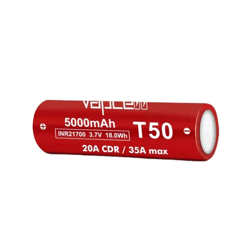 Original Vapcell T50 INR 21700 Battery 5000mah CDR 20A Max 35A 3.7V High-power Rechargeable Li ion Battery For VapeMod Toys UAV