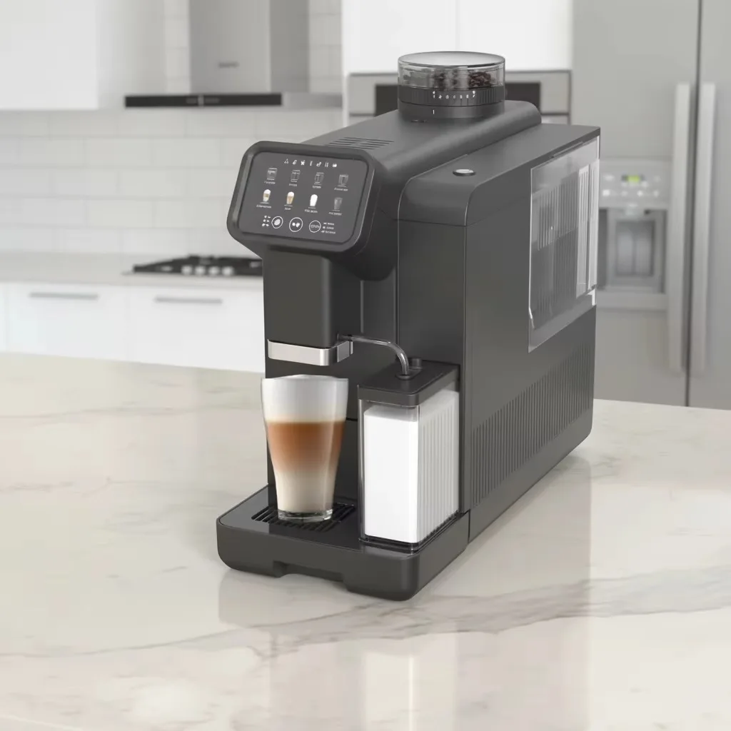 1450W High Power Fully Automatic Coffee Machine Customizable Color Logo Self Cleaning Hot Water System Hotel Restaurant