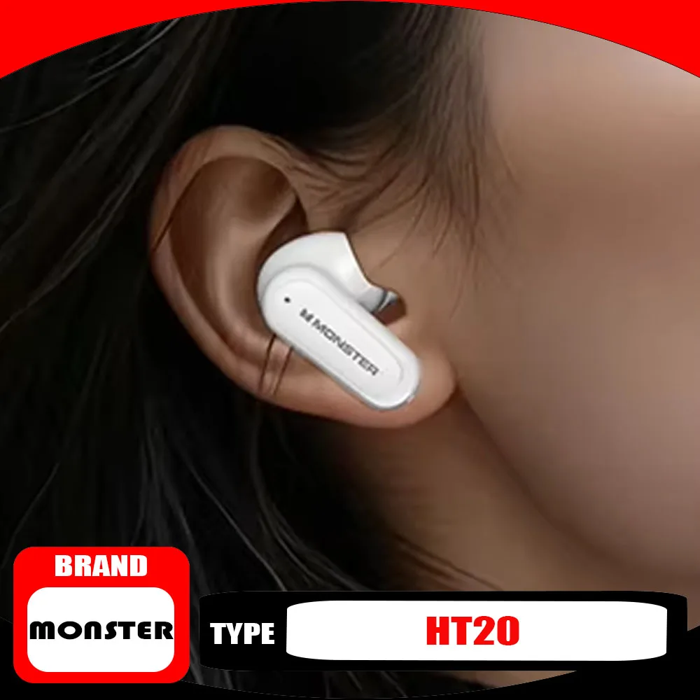 Monster HT20 ANC Wireless Earbuds Bluetooth 6.0 Earphones IPX5 Waterproof Low Latency Gaming Headphones Long Battery Life Unique