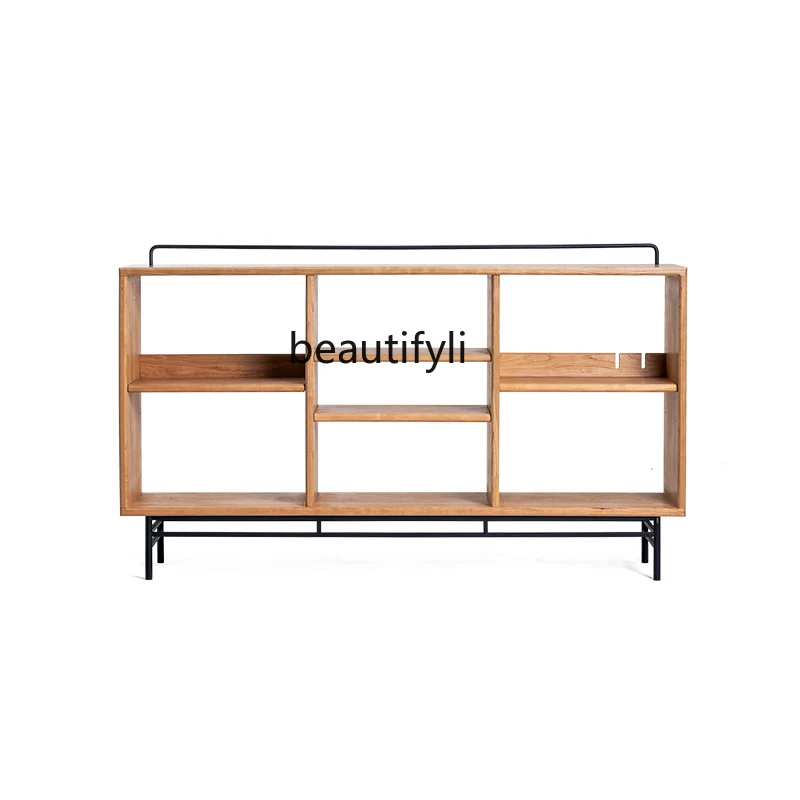 

Modern minimalist creative low bookcase cherry wood living room study, solid wood furniture