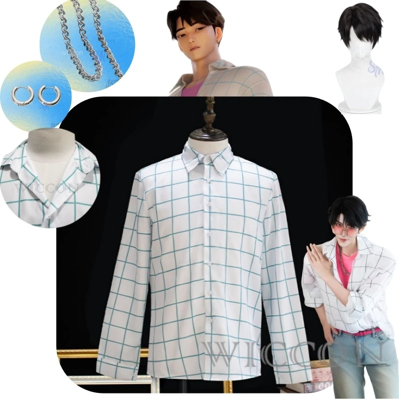

Saja Boys Soda Pop Uniform Kpop Demon Jinu Косплей Аниме Костюм Мода Красивый Идол Ретро Плед С Длинным Рукавом Повседневная Рубашка 코스프레
