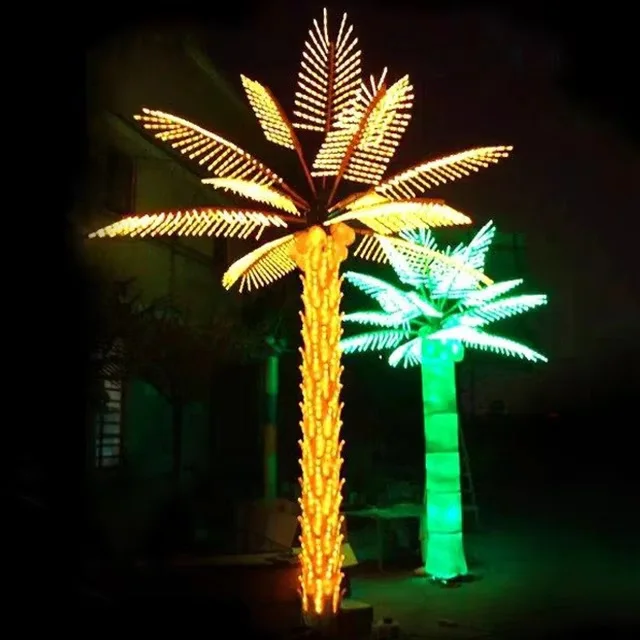 Artificial 4m Street Light LED Coconut Palm Tree Light Garden Decoration Led Lighted Palm Tree