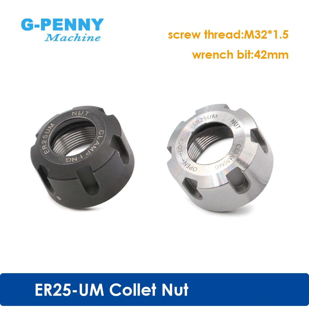 

G-Penny ER25-UM Collet Nut for CNC Engraving Spindle Motor Normal/Balanced Collet Chuck Collet Nut