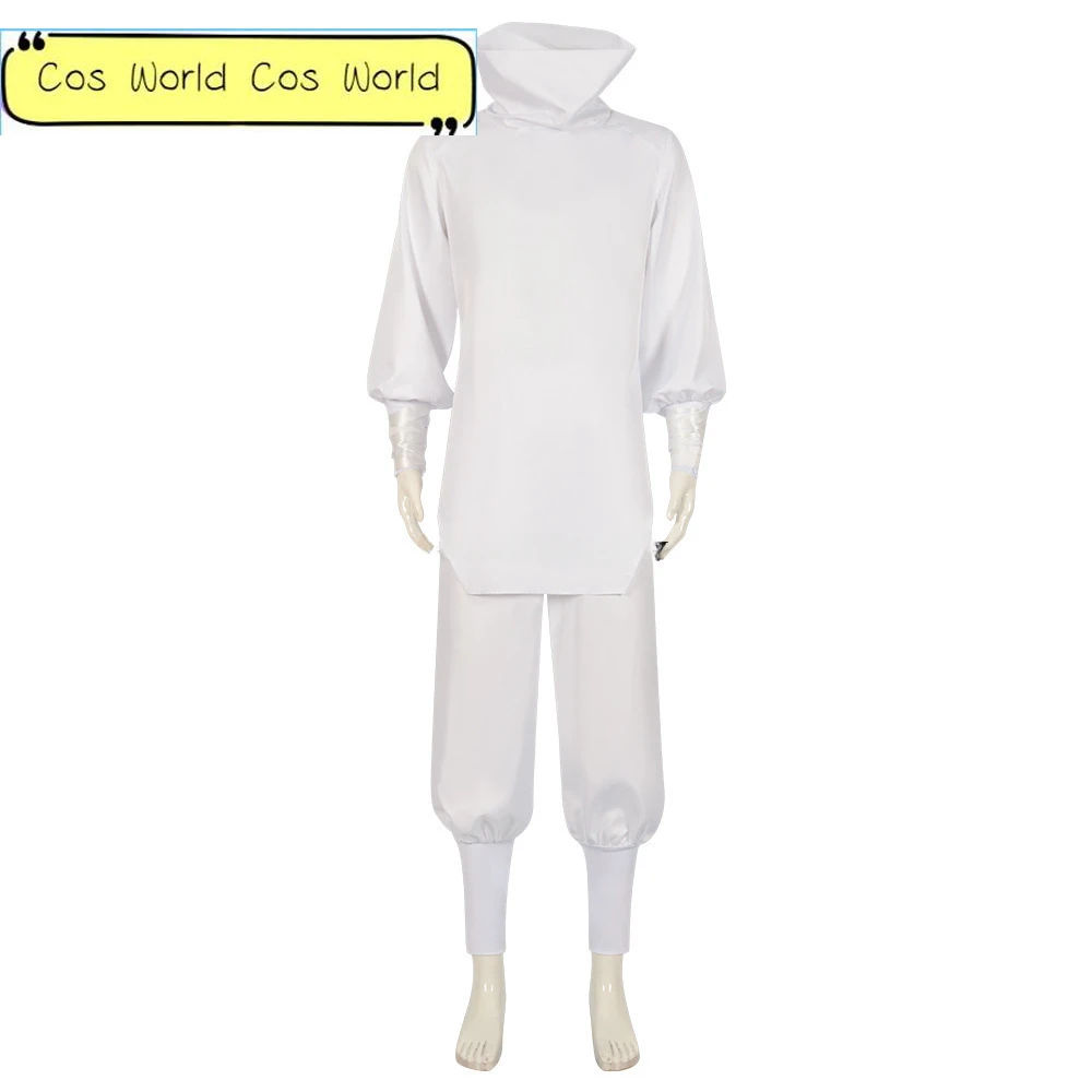 HajRob Kashimo Cosplay Costume, Anime Jujutsu Kaimmense Saison 2 Perruque Tatouage Autocollant, Le Dieu des Pluies, Uniforme Blanc, Halloween Cos