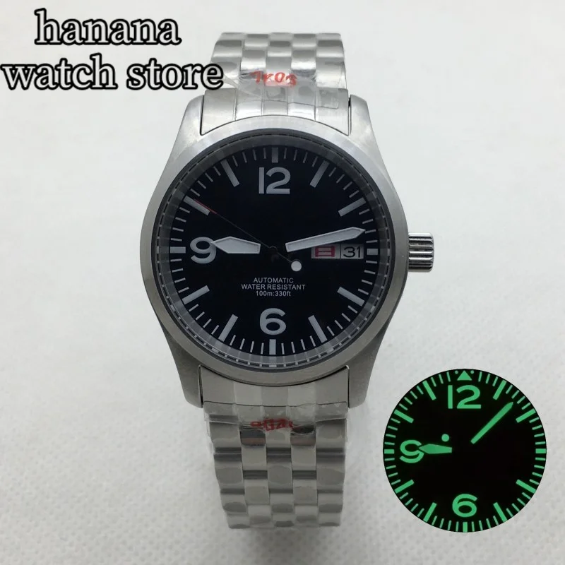 36mm 39mm Men Watch Black cream White dial sapphire glass Japanese 24 Jewelry NH36 movement screw Crown Stainless steel bracelet