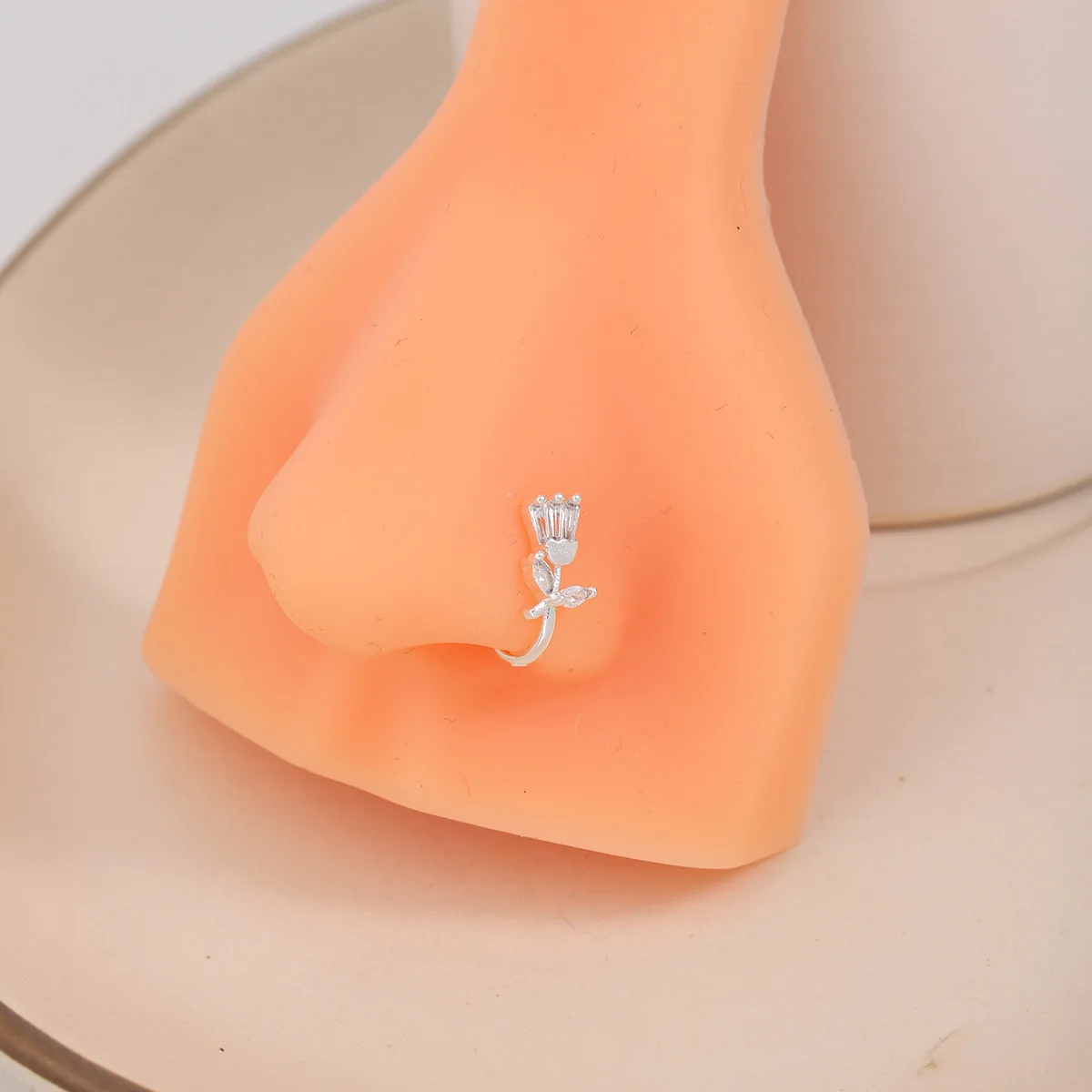 U-Shape Non-Piercing Flower Nose Ring