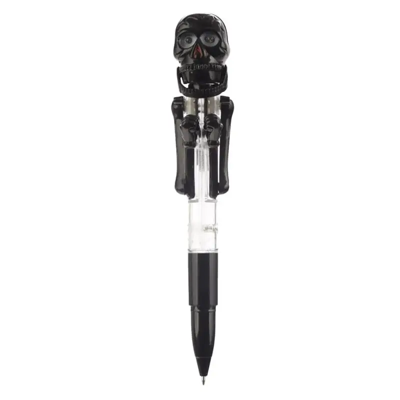 

Halloween Skeleton Pen Funny Halloween Boxing Pen Toy With LED Light Adults And Children Ballpoint Pens Ergonomic Grip For
