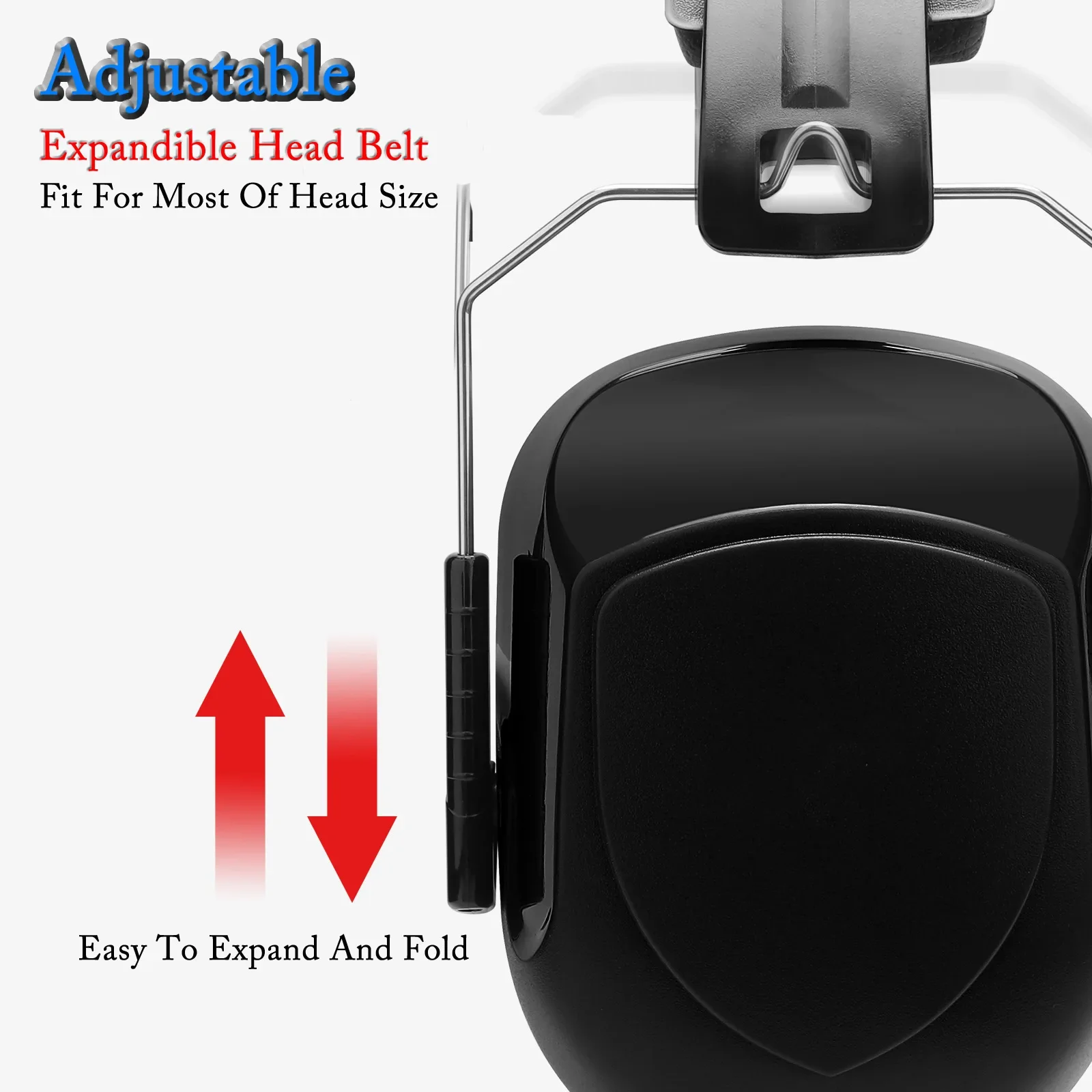 Adjustable Head Earmuffs SNR-34dB Noise Reduction Foldable Ear Protector For Work Study Shooting Woodwork Hearing Protection