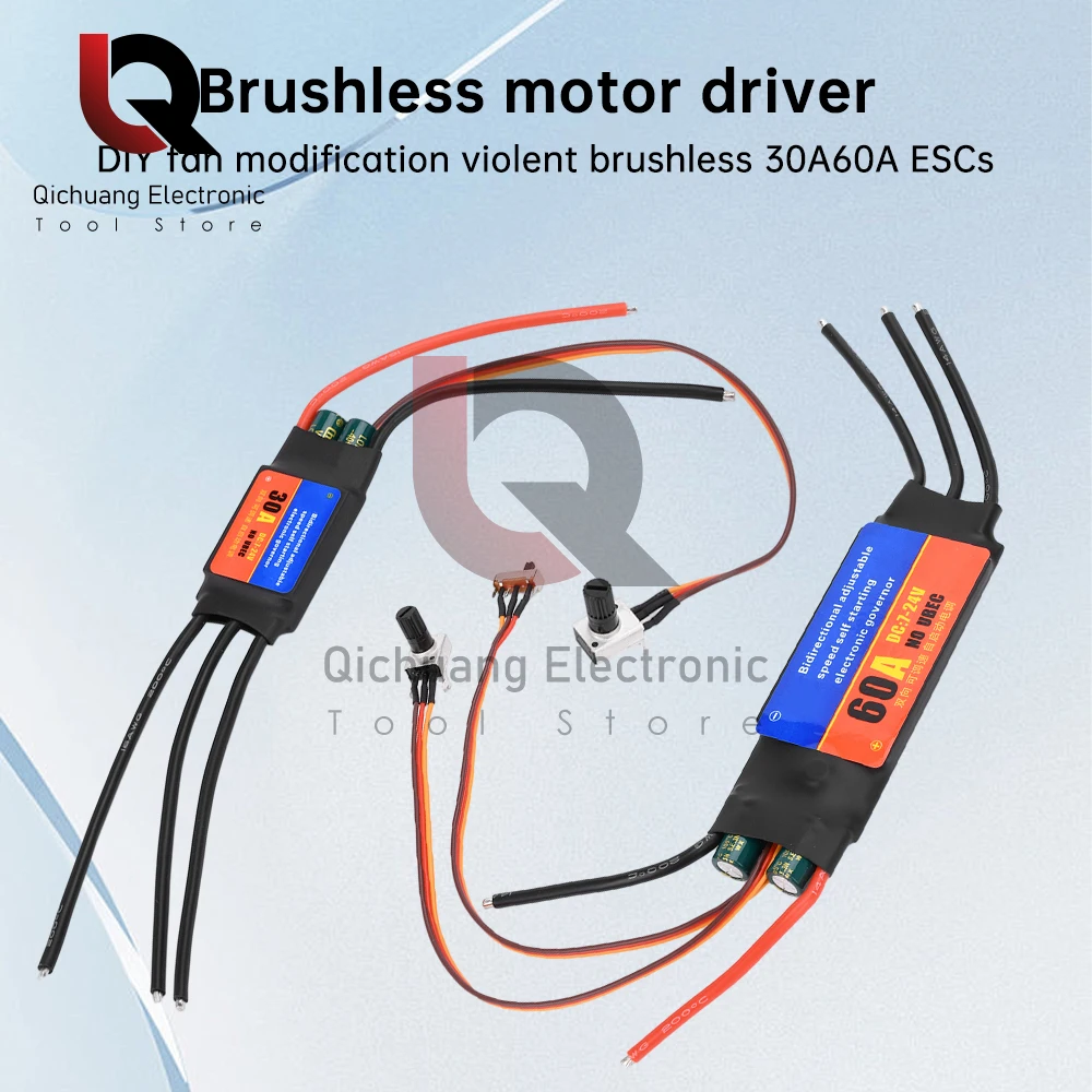 2-6S 30a 60a Esc Unidirectionele/Bidirectionele Zelfstartende Borstelloze Elektrische Regeling Snelheidsregelaar Esc Voor Diy Tools