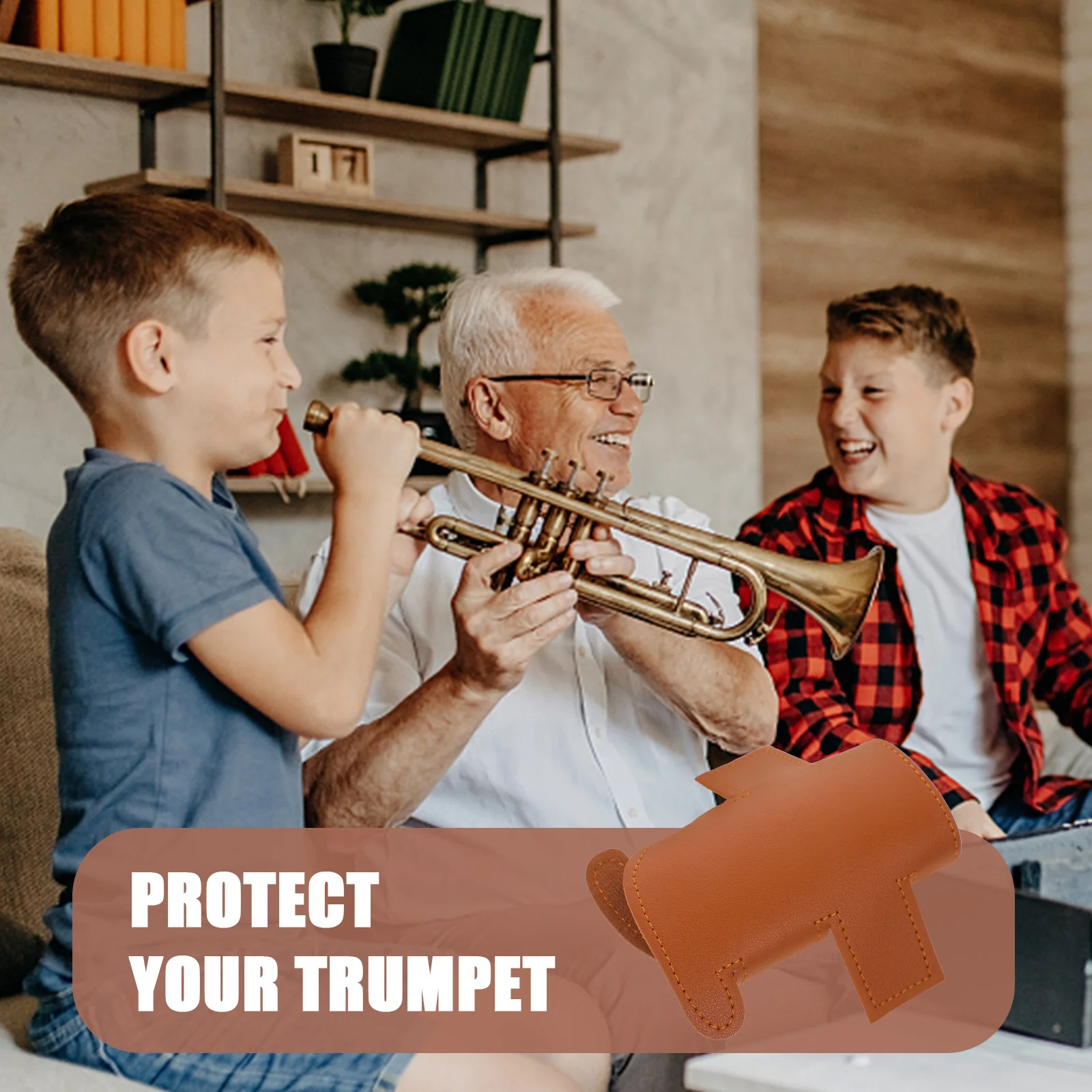 

Durable Brown Synthetic Trumpet Protective Cover Professional Wear-Resistant Small Horn Protective Sleeve Accessories