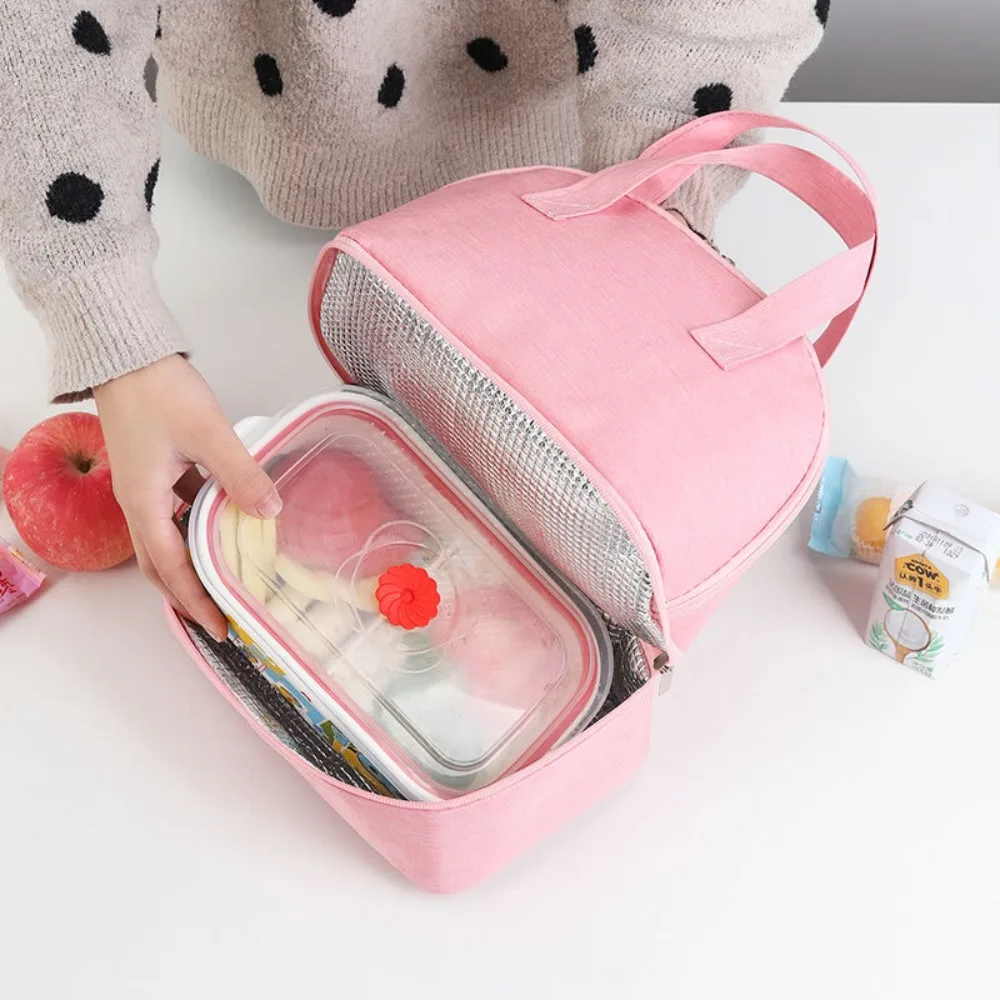 Student Portable Double-layer Insulated Bag for Work, Lightweight Handheld Lunch Box Bag with Rice Insulation Bag, Lunch Box Bag
