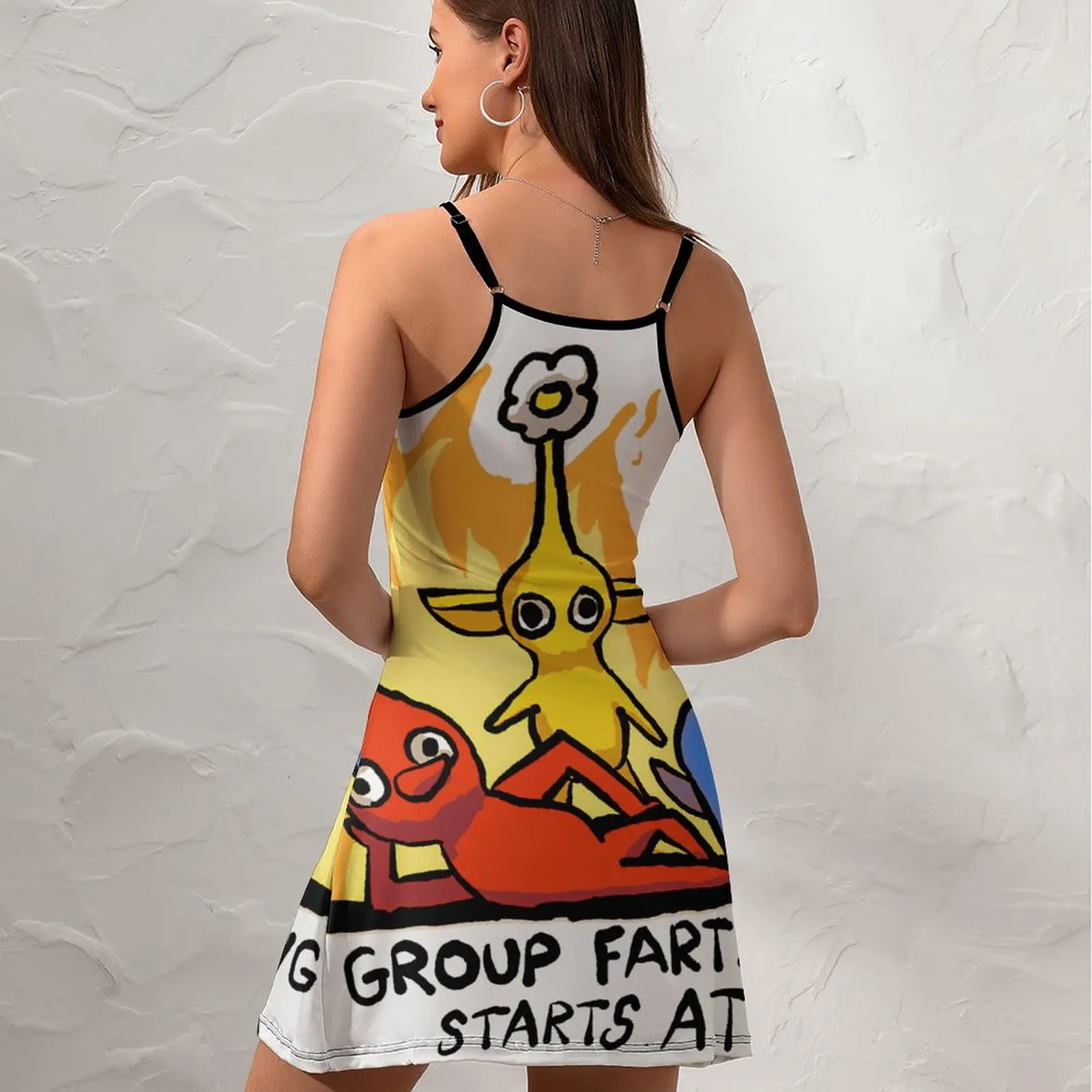 Pikmin Inspired Group Farting Starts At 8 Graphic Cool Sexy  Woman's Dress  Women's Sling Dress Geek  Vacations The Dress