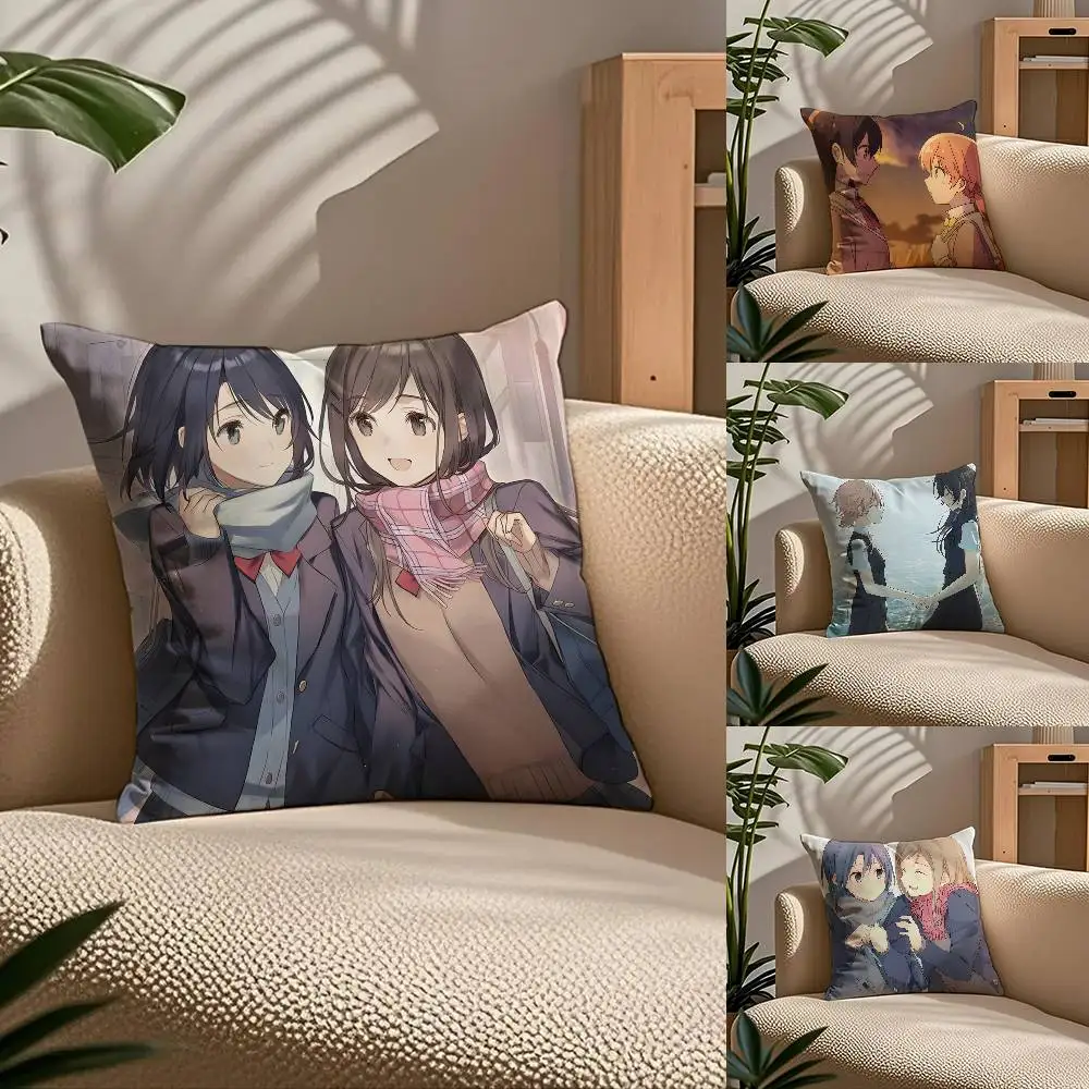 

Anime B-Bloom Into You Pillow Case Comfort Sofa Bed Silky elegant Invisible zipper Custom Decorative cushion cover