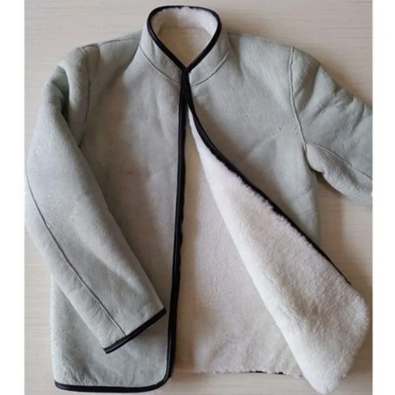 Integrated Fur and Leather Sheepskin Coat Genuine Leather Whole Leather Jacket Original Ecology Baseball Collar Unisex Parka