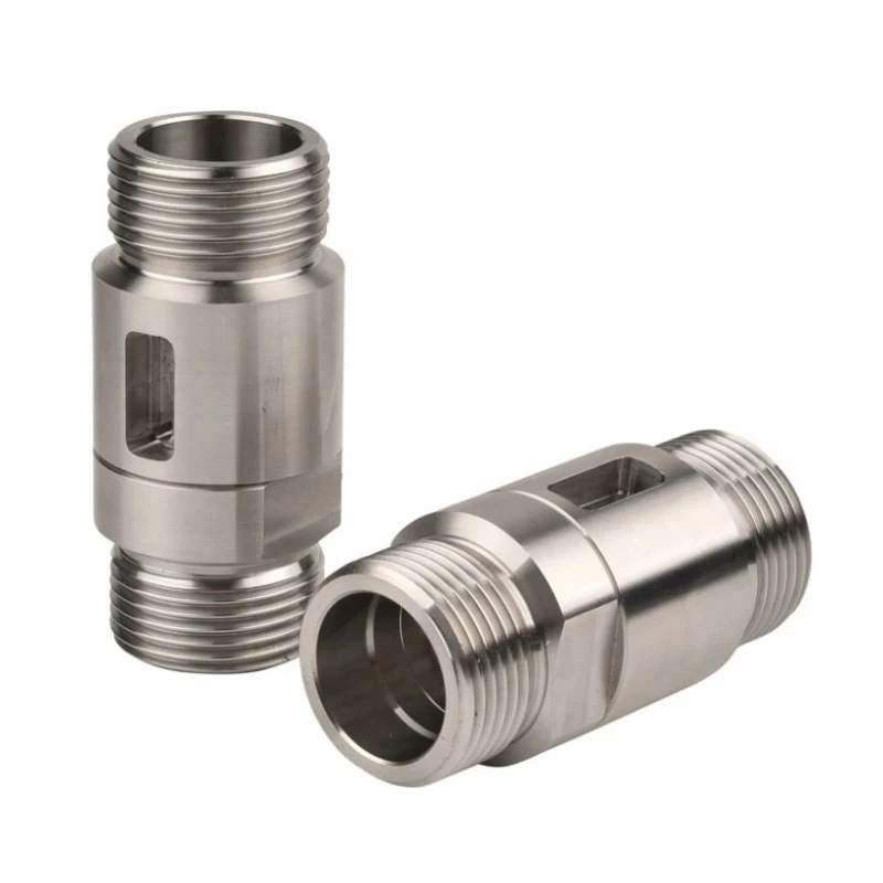 Juntas de fio externas usinadas CNC de precisão de aço inoxidável personalizadas com tratamento de espelho Mecinagem CNC de peças de aço inoxidável