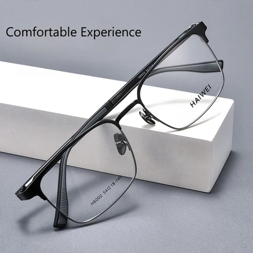 Imagen 2 del producto YIMARUILI, gafas graduadas ópticas de negocios a la moda para hombre, montura de gafas ultraligera de aleación Flexible de alta calidad H6002Z