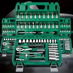 Car Repair Ratchet Wrench Socket Set, Bicicleta Auto Reparação, Ferramentas Manuais Multifuncionais, Kit Conversor, 53Pcs