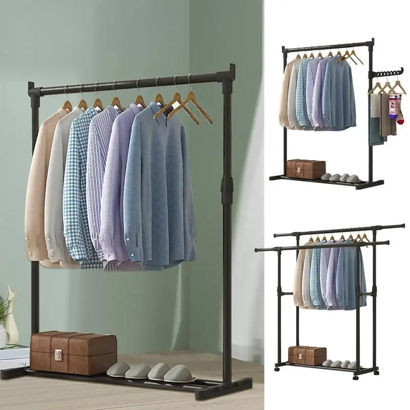 Cloth Hanging Rack Freestanding Clothing Rack Coats Hanging Rack Garments Rack Adjustable Collapsible Clothes Dry Dress Hanger